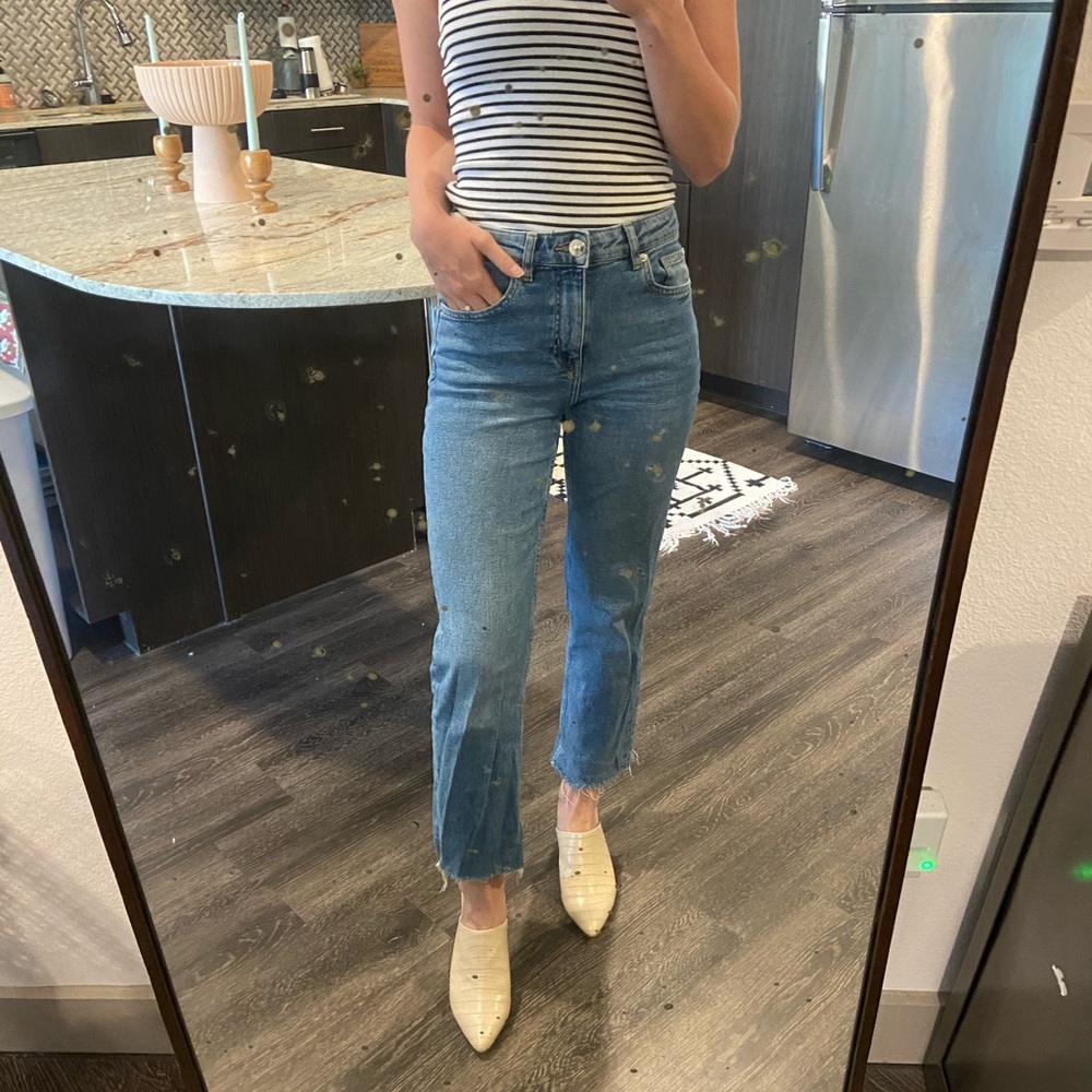 H & M // Straight High Ankle Jeans